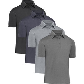 MLYENX 4/5 Pack Mens Polo Shirts Short Sleeve Quick Dry Moisture Wicking Casual Golf T Shirts for Men