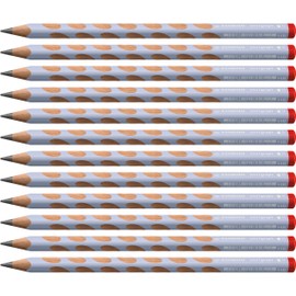 STABILO Ergonomic Graphite Pencil EASYgraph Pastel - Right-Handed - Pack of 12 - Pastel Blue - HB