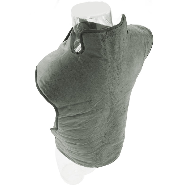 Back Heating Pad Dark Grey Soft Plush Hands Free Design