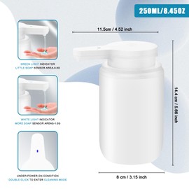 Mamiddle Automatic Soap Dispenser with Sensor Infrared Soap Dispenser Electric IPX5 Waterproof USB-C Charging for Kitchen and Bathroom (White - Liquid Type)