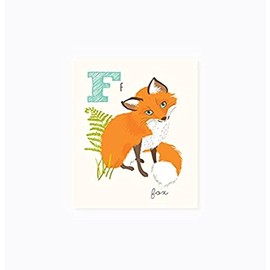 Arte de pared ABC para niños, F/Fox