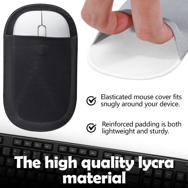 Realand 2Pcs Stick-On Laptop Mouse Holder - Elastic Case for