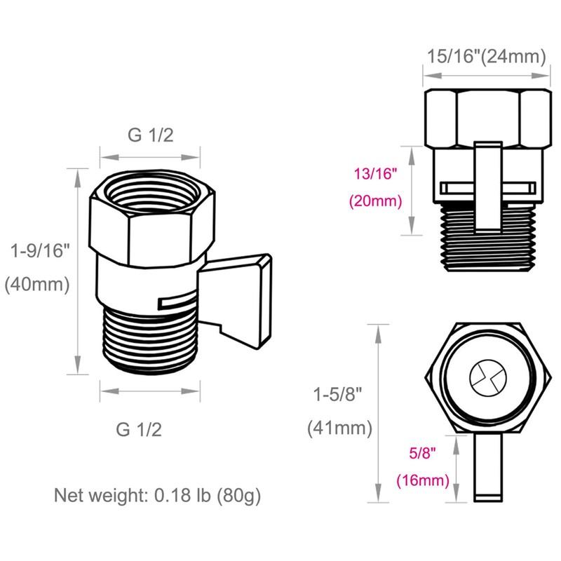 Angle Simple Shower Valve, Brass Water Flow Shut Off Valve
