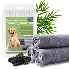 Eco-Friendly Bamboo Black Charcoal Disposable Pet Pee Pads for Dogs & Puppies | Training Pads for Dogs, Puppy Pads, Wee Wee Pads, Potty Pads | Large & Extra Large (24" x 24" (50 Count))