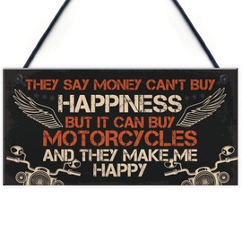 RED OCEAN MOTORCYCLE Sign Hanging Plaque Bikers Gifts For Dad Grandad Brother Gifts For Men Keepsake