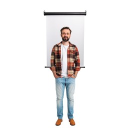 CFS Products Retractable White Photo ID Backdrop for Passport Photos (Wall/Ceiling)