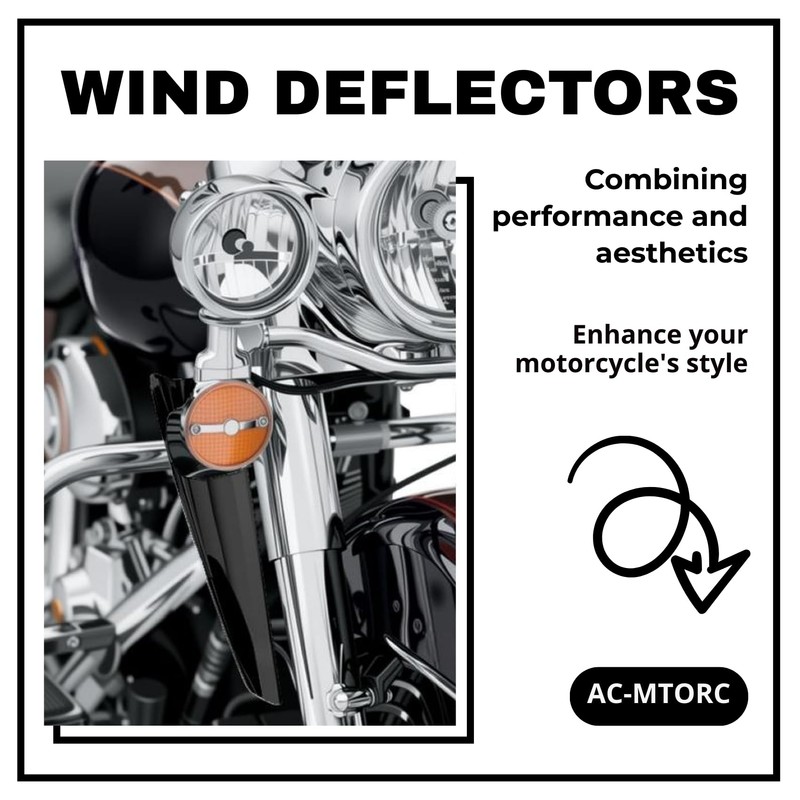 AC-MTORC Front Fork Mount Wind Deflectors Windshield for Harley Touring