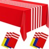 Oudain 6 Pcs Striped Tablecloth 108 x 54 Inch Disposable