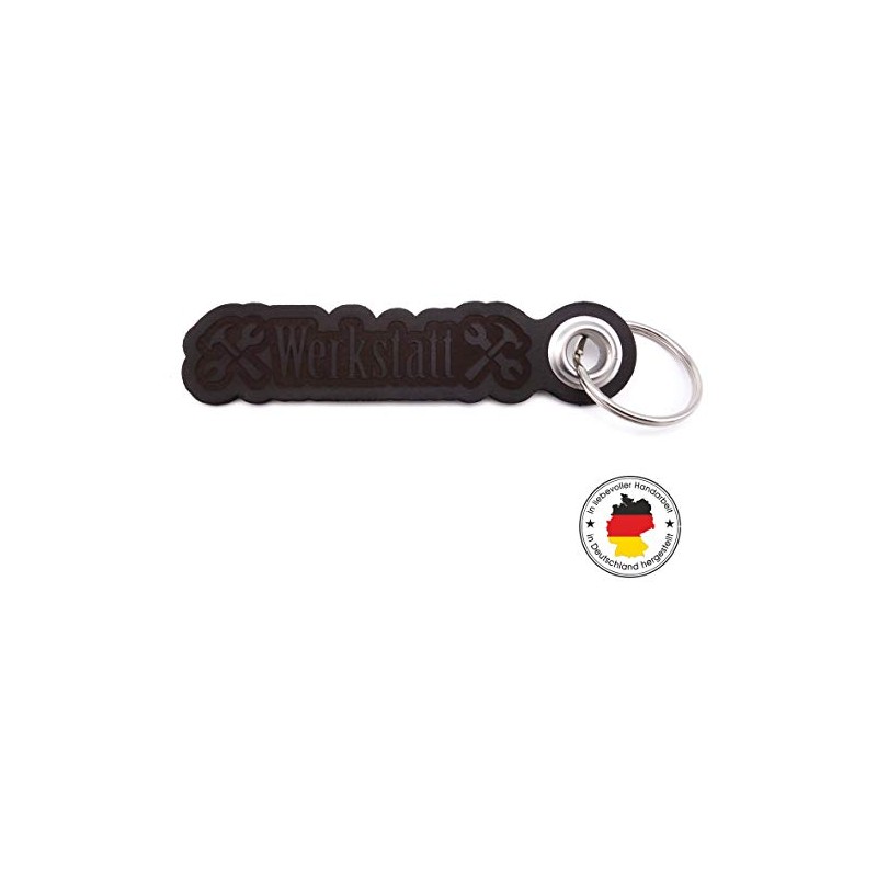 Samunshi® Leather Keyring with Engraving with Lettering Motifs Gifts Made