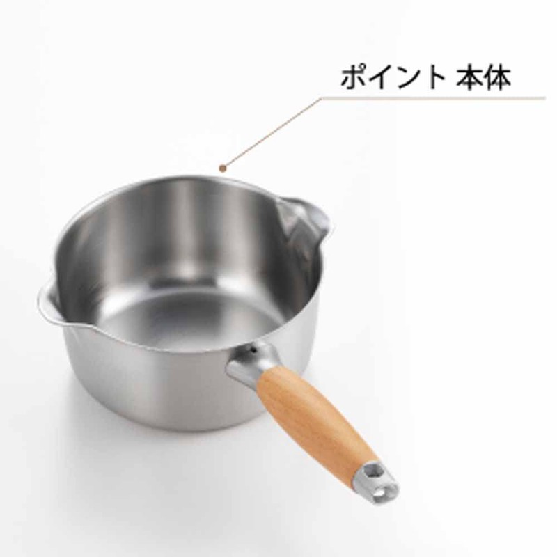 Yoshikawa Stainless Steel Non-Drip Spout Yukihira Pot, One-Handed Pot 7.9