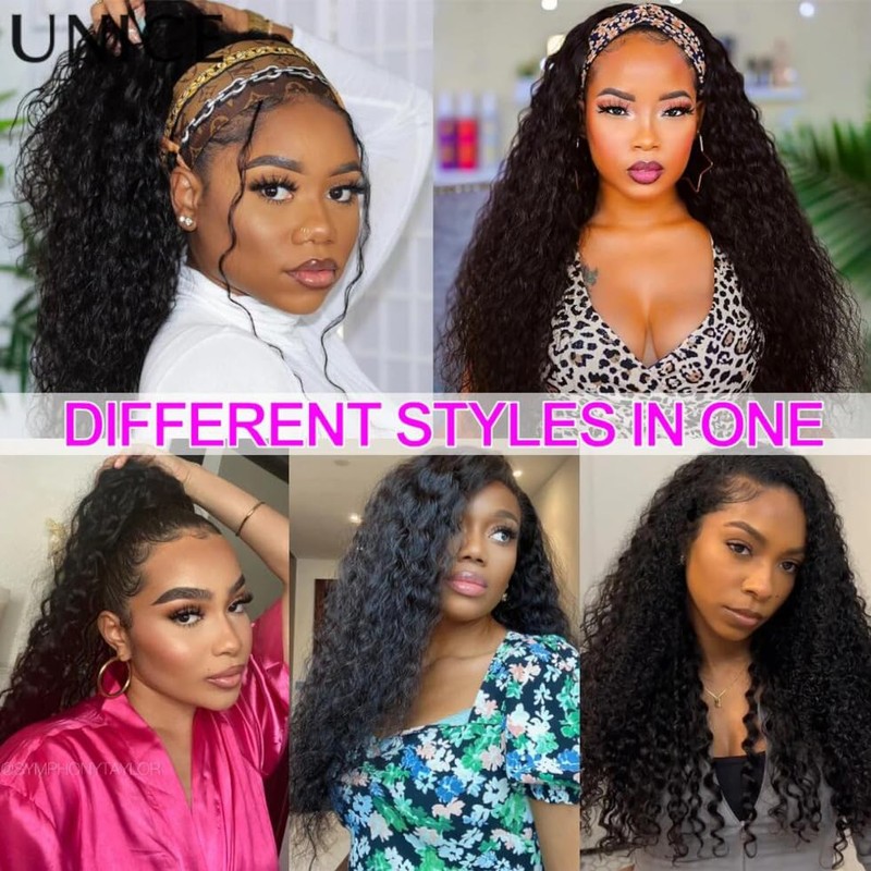 UNICE Blend Secure Half Wig Human Hair Water Wave with