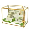Gold Wedding Glass Card Box with Lock and Slot -