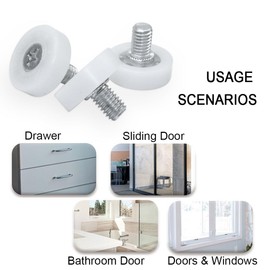 Aoktorkit 10Pcs 26mm Drawer Roller Plastic Pulley Drawer Replacement Wheels for Furniture