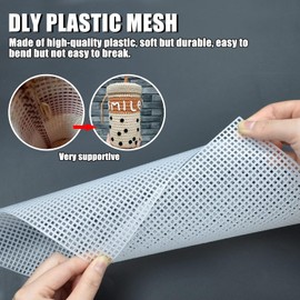 ItMvmt 8 Plastik Canvas, 8 Plastik Kreuzstich Mesh Stoff, Canvas Knoten, Handmade Canvas, Plastik Mesh, DIY Tasche Zubehör für Handwerk und Nähen Projekte, Weiß, 20 x 33 cm