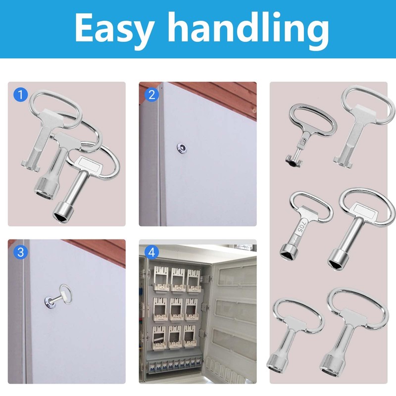 Formversity 12 Control Cabinet Keys Metal Set, Triangular Key, 4-Point