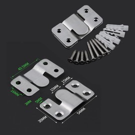 Ymaiss 12 Packs Stainless Steel Flush Mount Bracket, Interlocking Photo Frame Hook 54x30mm Heavy Duty Picture Hangers, Z Clip Bracket, Furniture Connector for Furniture Photo Mirrors