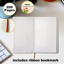 CQM Watercolor Floral Hardcover Notebook Journal Notebook for Women, 200 Pages A5 Hard Shell Journals for Writing & Work, Bible Verse College Ruled Notebook Diary Notepad, Christian Gifts