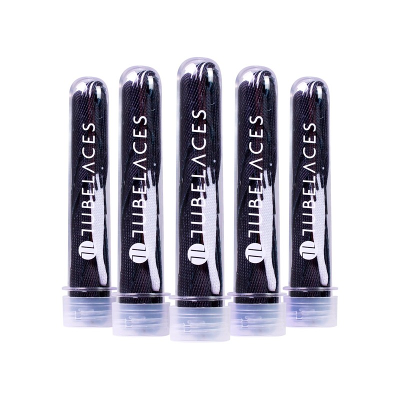 TUBELACES White Flat Trill Pack (Pack of 5 pcs.) tears/black