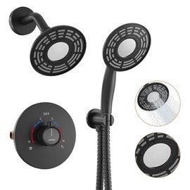 CASAINC 5" Shower Head with Handheld High Pressure Rainfall & Mist Spray Modes Dual Shower Faucet (Matte Black)