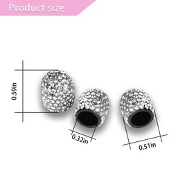 4Pack Car Crystal Rhinestone Tire Valve Caps, Handmade Car Tire Valve Stem Caps, Attractive Dustproof Bling Car Accessories, Universal for Cars, SUVs, Bike, Trucks, Motorcycles (White)
