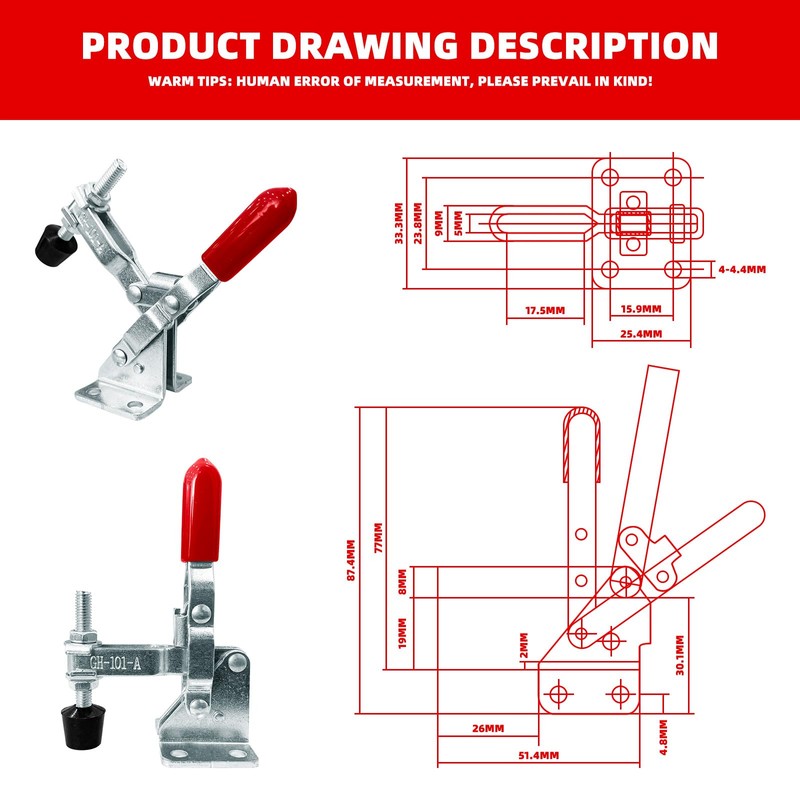 8Pcs Toggle Clamp, Hold Down & Push Pull Action Toggle