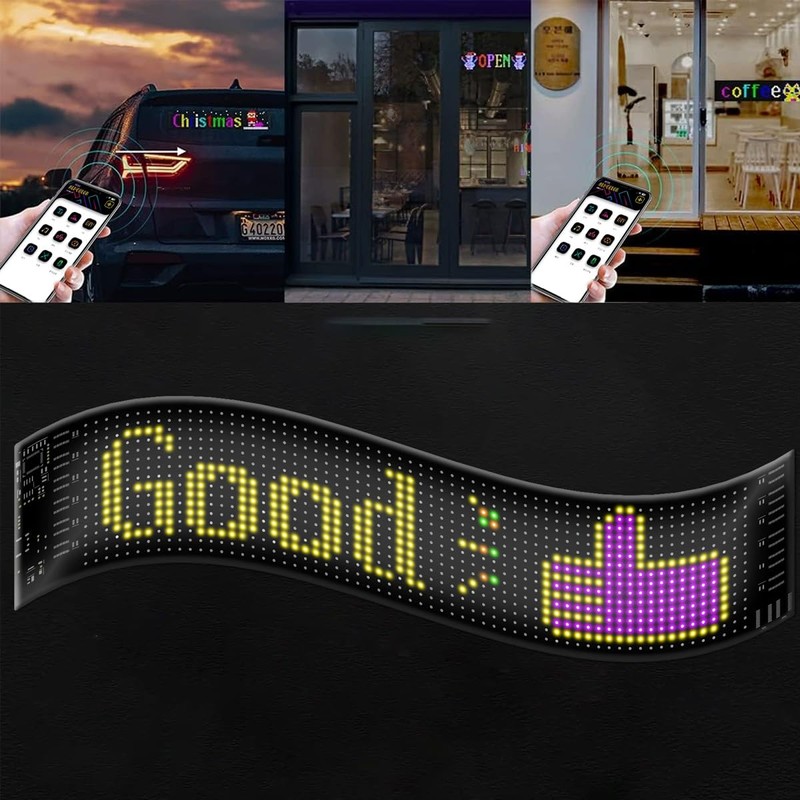 Alnicov Flexible Programmable Display Screen Bluetooth Control Animated Advertising Sign