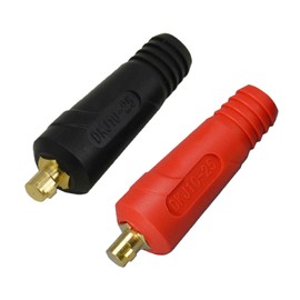 RIVERWELD TIG Welding Cable Panel Connector Plug DKJ10-25 200Amp with Red and Black Color Dinse-Style Quick Fitting 2pcs