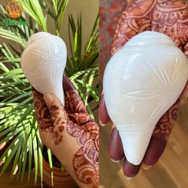 NAISHA Blowing Shankh for Pooja Blowable Conch Shell I Energized Abhimantrit Dakshinavarti Valampuri Sangu Vamavarti Dattatreya - Ritual Puja Shankhnaad for Temple (4-4.5 Inch)