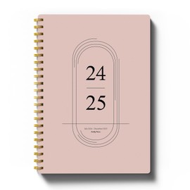 Monthly Planner July 2024 - Dec 2025, B5 (7" x 9"), Includes Monthly Calendar and Weekly Calendar, Simple Calendar Planner Notebook Soft PVC Cover, Suitable for Schools & Offices, Pink
