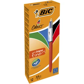 BIC - Refillable Ballpoint - Retractable Fine Point Four Ink Colours - Plastic Body - Set of 12