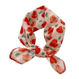 Pemilosci Large Cotton Bandana Headband, Head Wrap, Protective Coverage, Hair Neck Scarf for Women 28 x 28 inch (S03-Heart - Red)