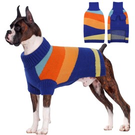 OUOBOB Dog Jumper - Turtleneck Fall Dog Christmas Jumper, Pullover Warm Extra Dog Sweater, Pet Outfit Knitwear for Large Dogs, 2XL