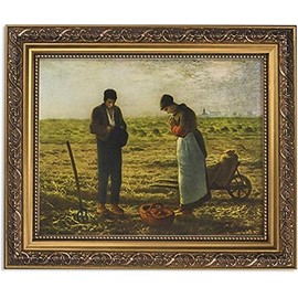 Gerffert Collection The Angelus Religious Framed Portrait Print, 13 Inch (Ornate Gold Tone Finish Frame)