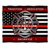 Stadium Blanket 50 x 60| Thin RED LINE Firefighter Throw