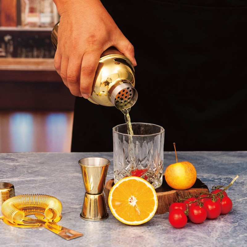 Cocktail Shaker Set Bartender Kit with Bamboo Stand,13 Piece Bar