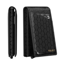 VULKIT Slim Wallet for Men Pop Up Card Holder Minimalist Bifold Wallets RFID Blocking Magnetic Closure Holds 12 Cards