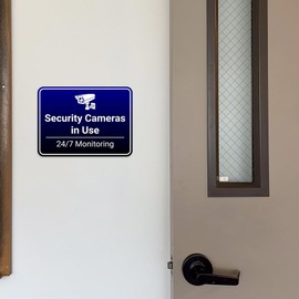 Classic Framed Plus Security Cameras in Use – 24/7 Monitoring Door or Wall Sign | General Security Notices - Medium