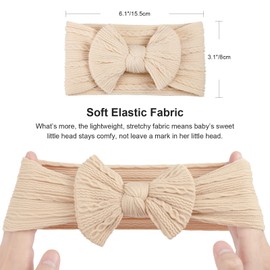 DRESHOW 10 Pack Baby Headbands for Girls Newborn Baby Nylon Headbands with Bows Hair Accessories