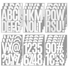 5" Large Self Adhesive Letter Number Sticker, 20 Sheets Waterproof Vinyl Alphabet for Outdoors Scrapbook Mailbox Door Signs Car Truck Vehicles(White,198 Pieces)