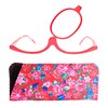 Mini Brille Make-Up Glasses with Flip Lens (Red), Fashionable Magnifying