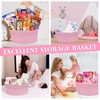 SelfTek Gift Basket Hamper Kit, Pink Rope Basket with Cellophane