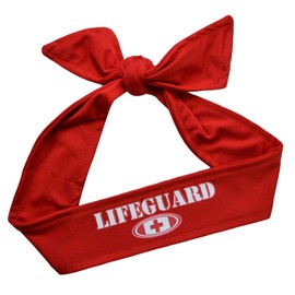 Funny Girl Designs Lifeguard Cotton Stretch Headband (RED TIE BACK)