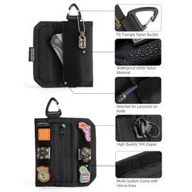 TACTICAL GEEK Storage A2 M EDC Pouch Organizer, Nylon Coin Purse, Multi-Purpose EDC Storage Pocket, Multitools Small Pocket Organizer for Men, Compact Gadget Pouch for Daily Carry Black