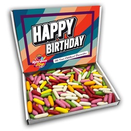 Liquorice Comfits Gift Box Happy Birthday Hamper (RETRO BIRTHDAY FRONT)