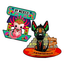 By Mexico Imán Dúo Ajolote y Xolo Yul y Chilaquil Pvc 2d Y 3d Decoración
