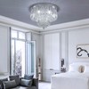 Litaddscen K9 Crystal Chandelier Flush Mount Ceiling Light,Modern Round Raindrop