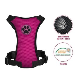 Nasjac Dog Car Harness with Seat Belts, Safety Adjustable Dog Seat Belts for Cars with Clip and Buckle, Breathable Mesh Pet Vest Harness Seatbelts with Secure Elastic Buffer for Travel