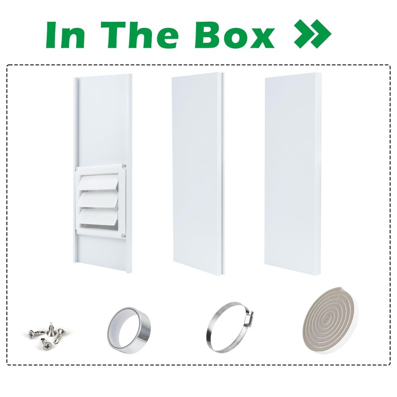 Forestchill Dryer Vent Window Kit for 4" Diameter Dryer Vent