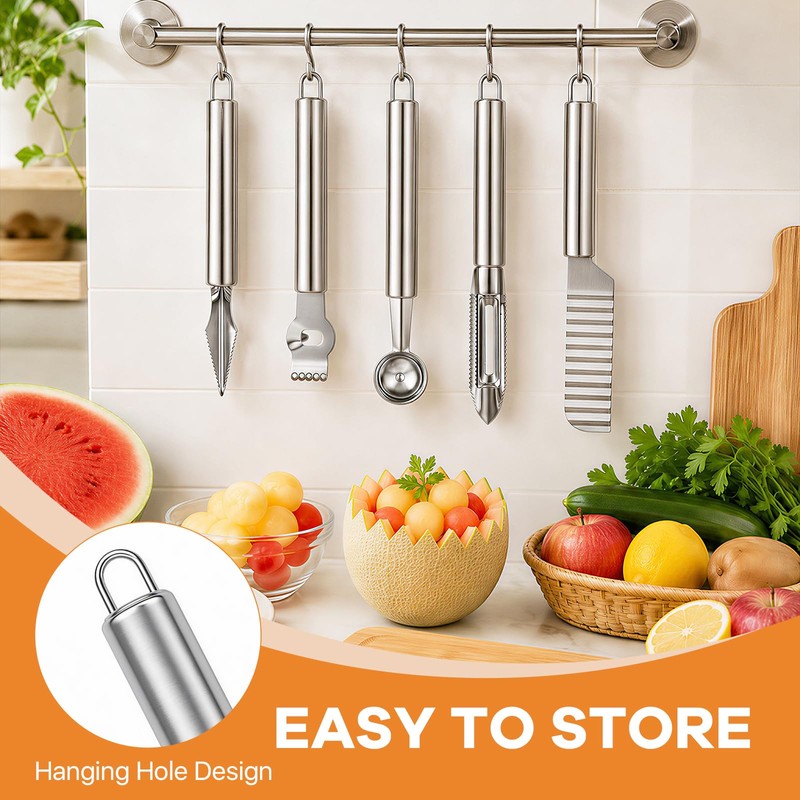 Aemygo 17 Pcs Fruit Carving Knife, Stainless Steel Kitchen Fruit