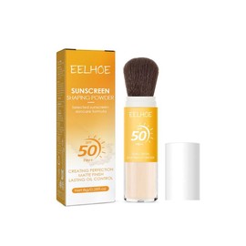 EELHOE SPF 50 PA++ Powder Sunscreen for Face, Oil Control Lightweight Breathable Concealer Brush Powdert Powder for All Skin - quantity: 4pcs